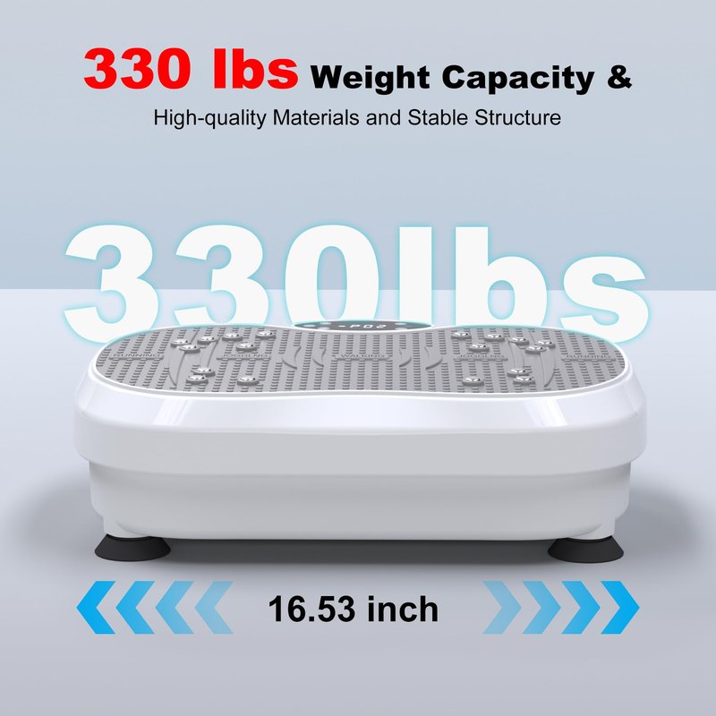 XIHEIMA Vibration Plate Exercise Machine for Lymphatic Drainage, Whole Body Fitness Workout Equipment Stand Shake Board Sport Gym for Weight Loss Fat Burner for Women Men (White)