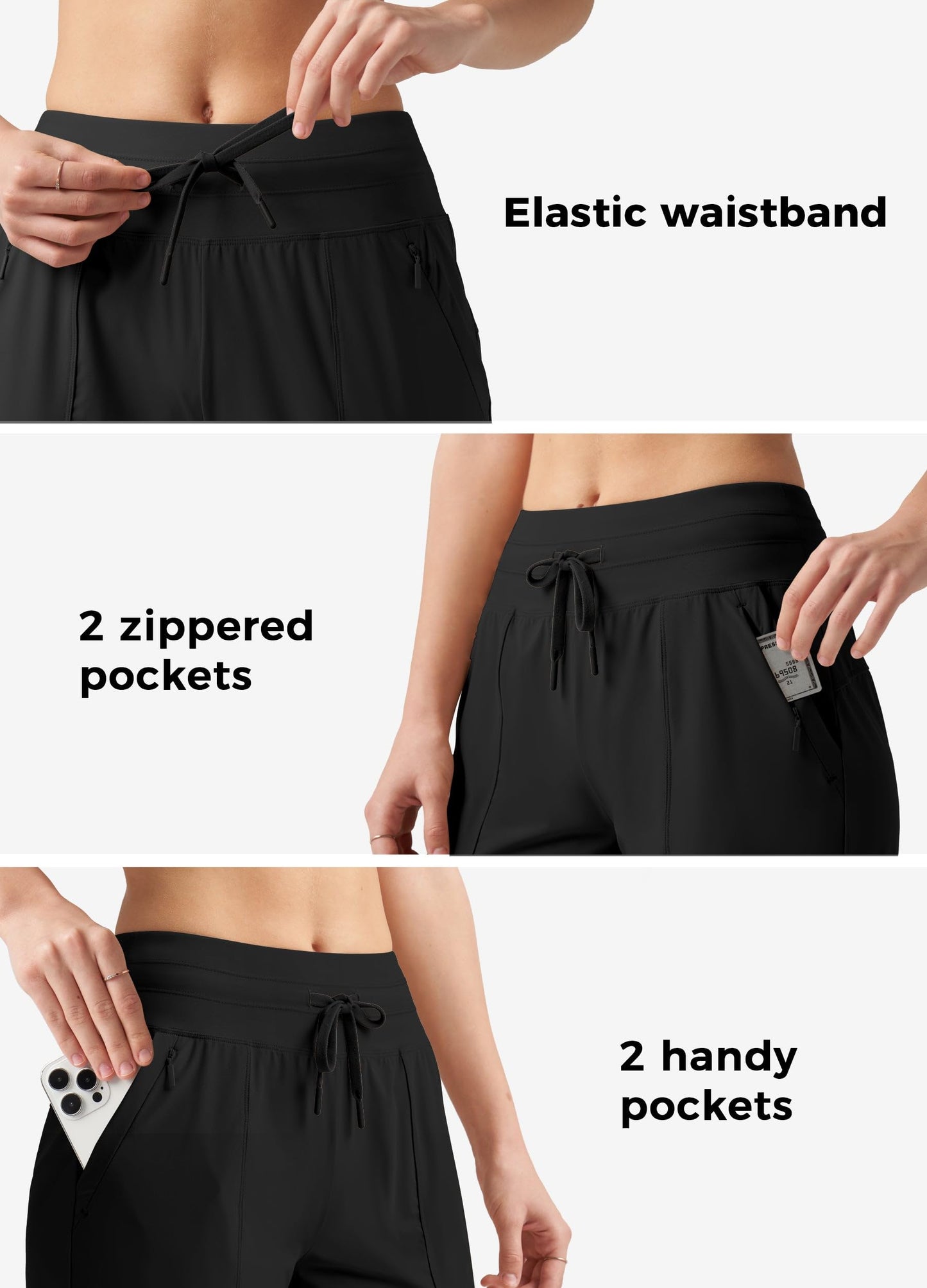 Willit Women's Shorts Hiking Athletic Shorts Quick Dry Golf Outdoor Casual 7" Shorts Lightweight UPF50+ Black L