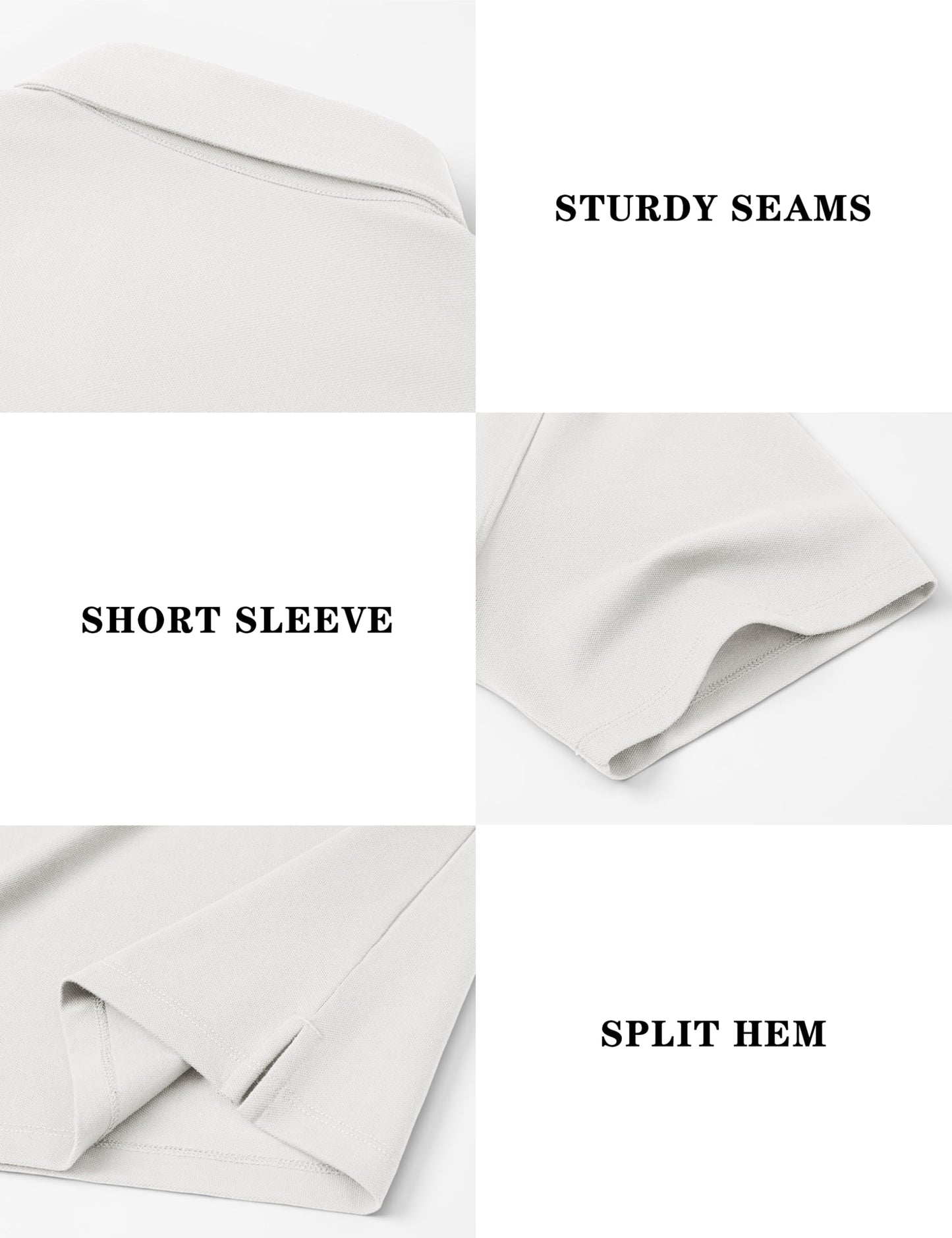 MAGNIVIT Polo Shirts for Men Short Sleeve Cotton Golf T-Shirt Fitted Pique Collared Shirt for Work Business Casual White L