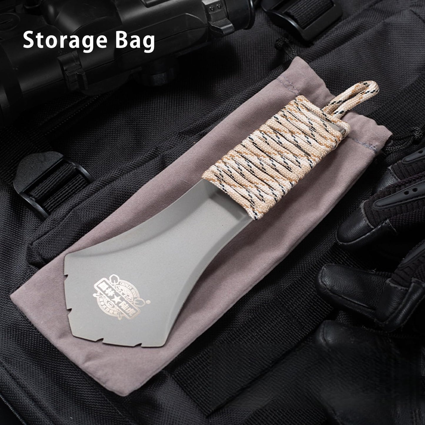 Tioneer Ultralight Backpacking Trowel TA2 Titanium Hand Camping Shovel Garden Trowel Small Potty Multitool with Anti-Slip Hand Rope for Outdoor Hiking Camping