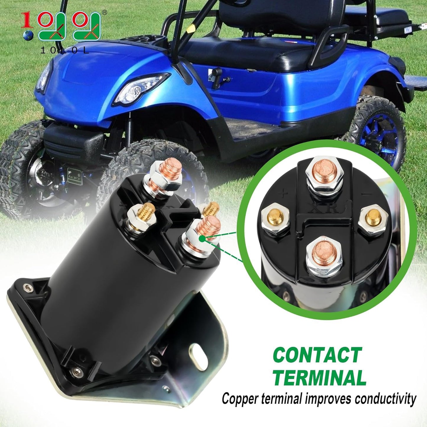 10L0L Golf Cart 12V 4-Terminal Starter Solenoid Relay for Yamaha G2 G8 G9 G11 G14 G16 G20 1985-2002 Gas Golf Cart, Replaces JF2-H1950-00, JR3-H1950-00, J38-81950-01