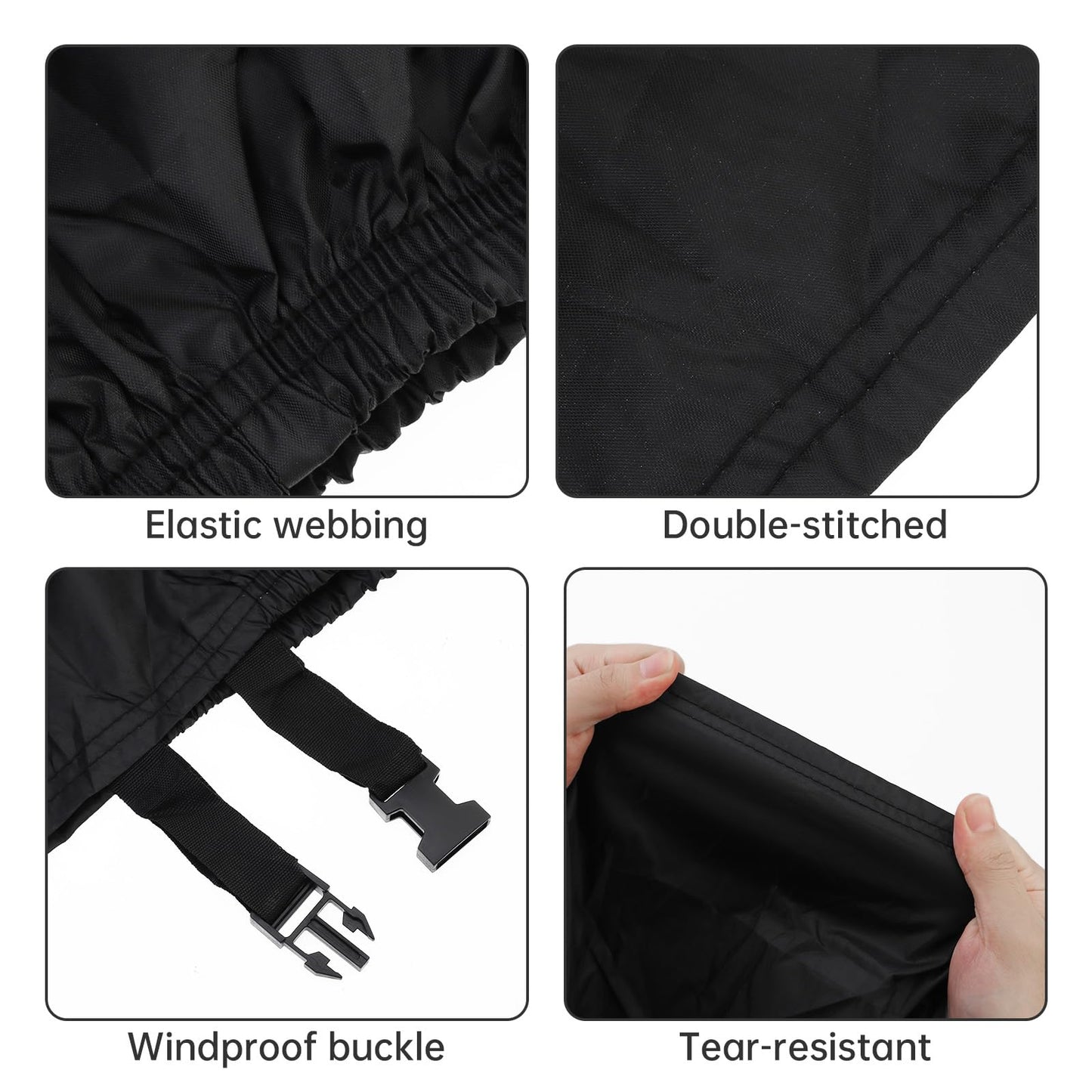 Bike Cover Heavy-Duty Nylon Waterproof, All Season Outdoor Bicycle Cover for E-Bike, Mountain & Road Bike, Windproof Dustproof UV Protection with Lock Hole & Carry Bag (Fits up to 29 Inch Wheels)
