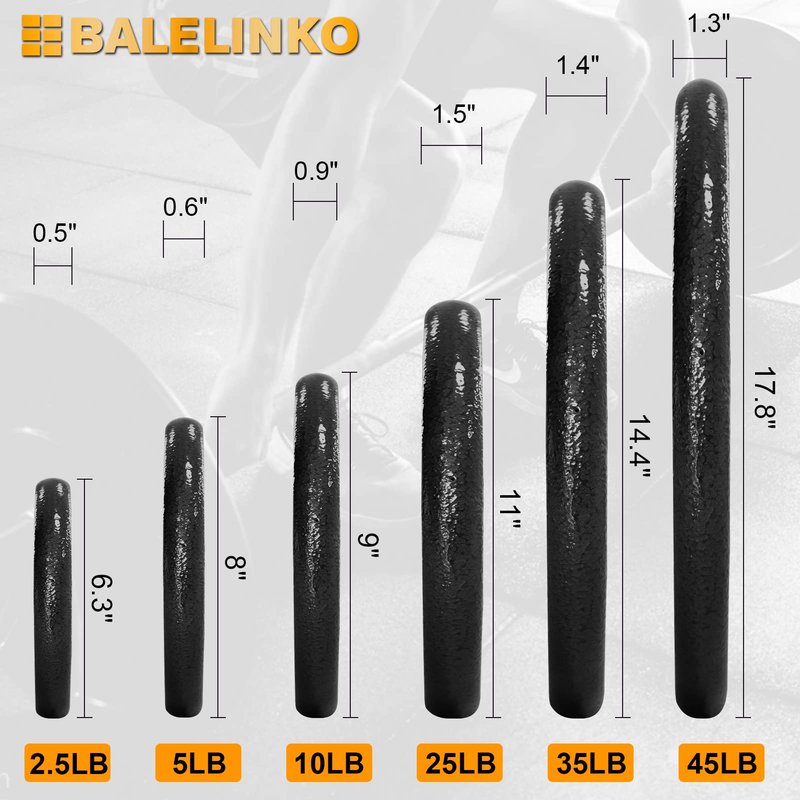 Balelinko Cast Iron 2-Inch Olympic Grip Plate Weight Plate for Strength Training, Weightlifting and Crossfit in Single, 45LB, Black