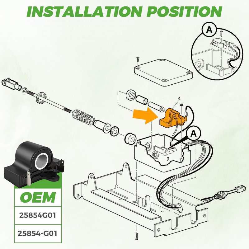 10L0L Golf Cart Inductive Throttle Sensor for EZGO/TXT Medalist 1994-Up DCS/PDS Electric Golf Carts, Replaces OEM 25854G01, 25854-G01