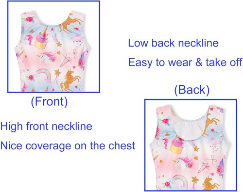 Domusgo Gymnastics Leotard for Girls - Sparkly One-Piece Unitard with Shorts | Pro Fit
