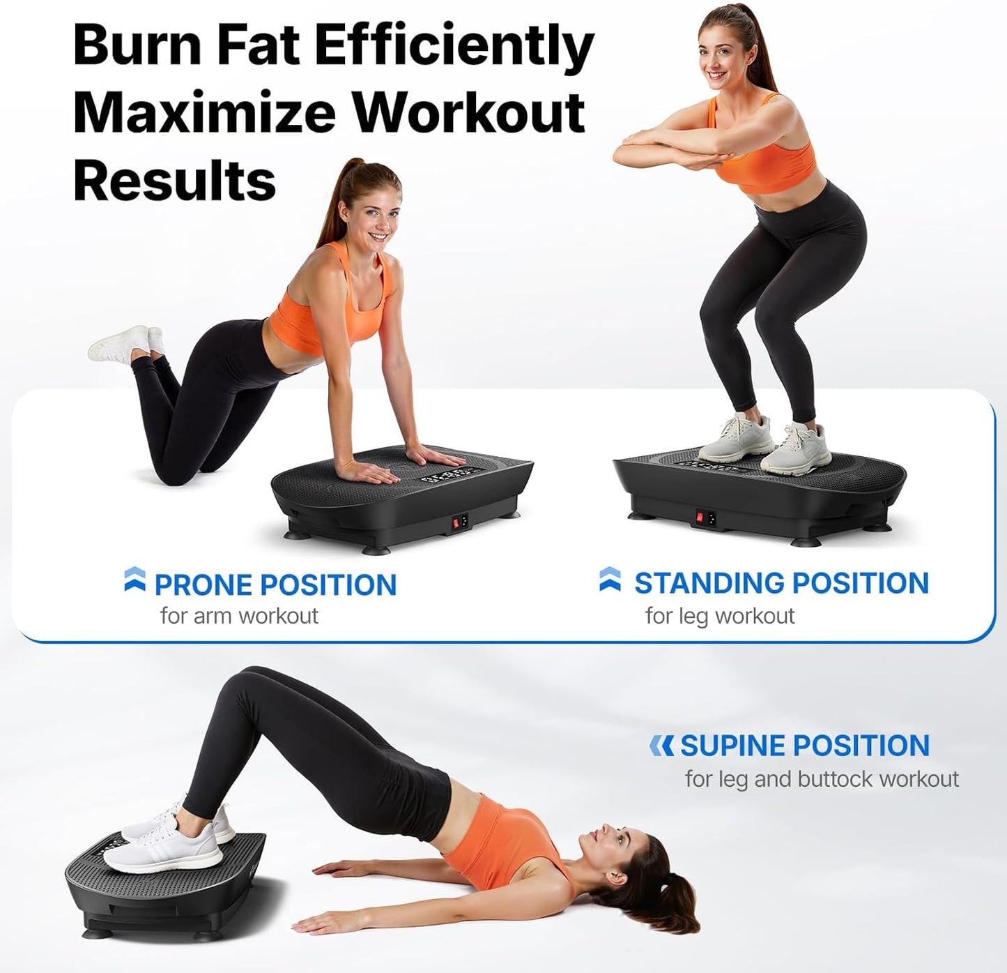 MERACH Vibration Plate - Curved Exercise Machine for Weight Loss & Lymphatic Drainage | LED Calorie Tracker