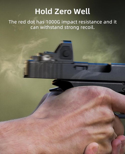 EZshoot Full-Sized Red/Green Dot Optic - 2MOA Dot with 12 Brightness Settings | RMR Compatible Scope
