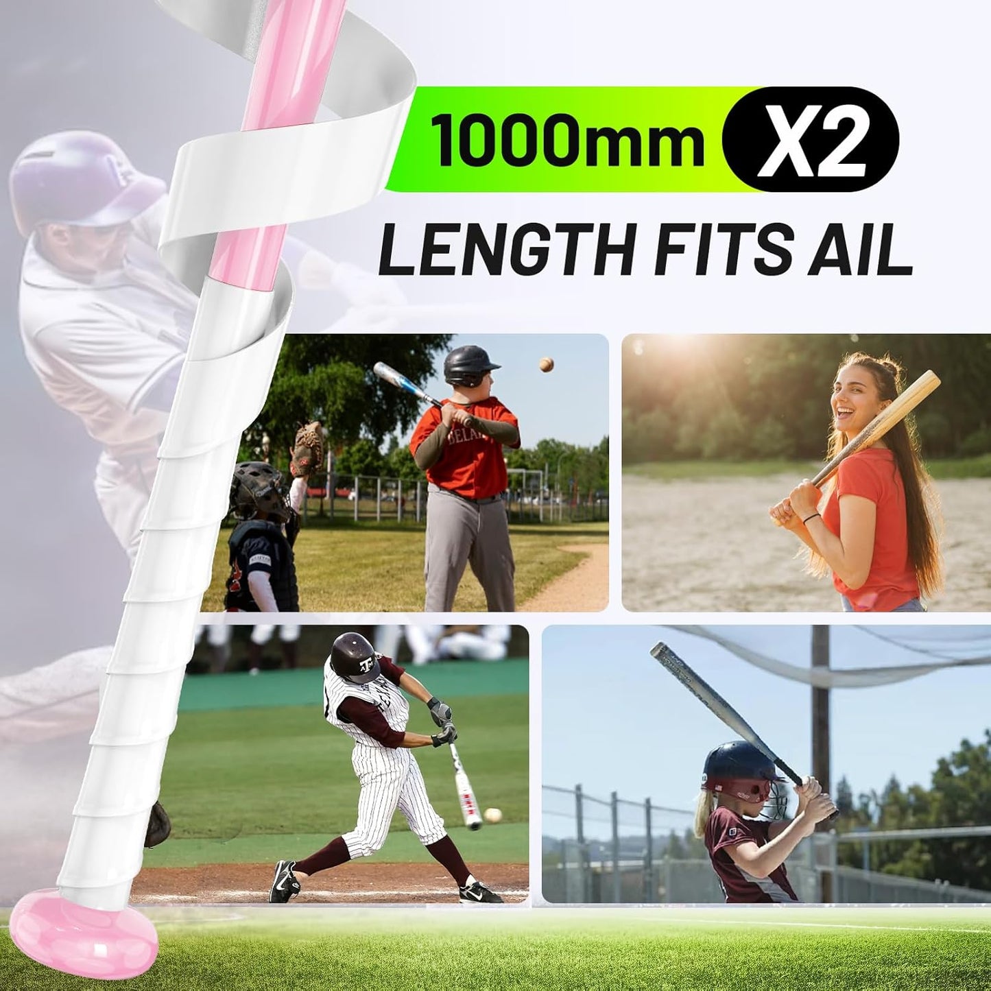 PHIXBEAR Baseball Bat Grip Tape - 1.1mm Enhanced Self-Fusing Silicone for Reliable Traction & Shock Absorption