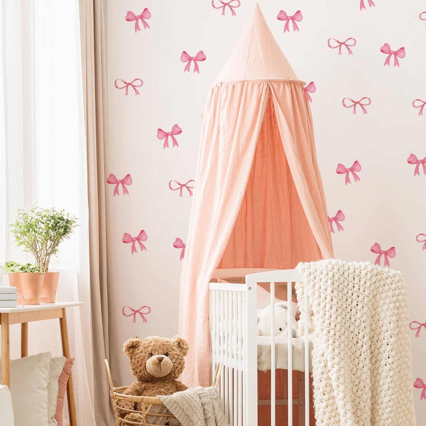 Arawat 8Sheet/80pcs Pink Bowtie Wall Stickers and Decals for Bedroom and Bathroom Bow Room and Wall Decor Coquette Room Decor for Bedroom Bow Sticker