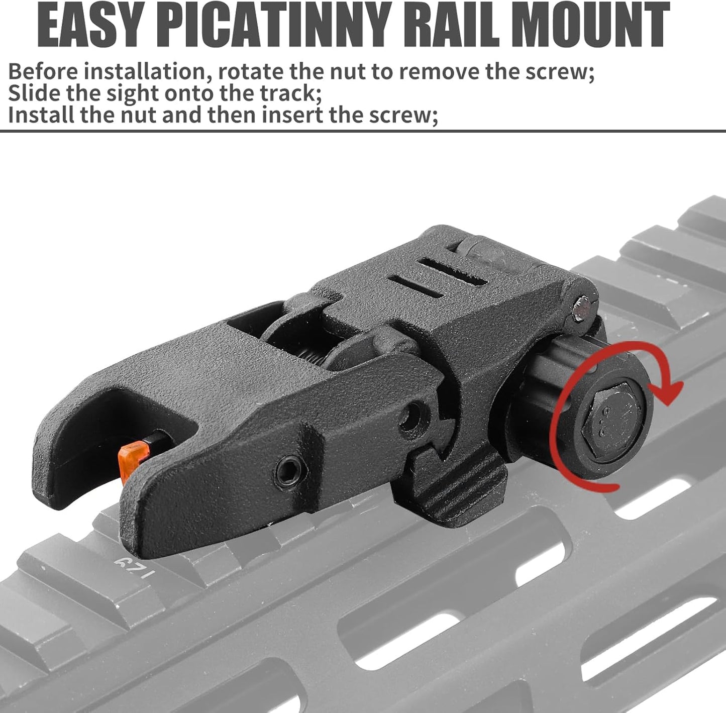Skiennix Flip Up Sights - Lightweight Front & Rear Tactical Sights for Enhanced Accuracy