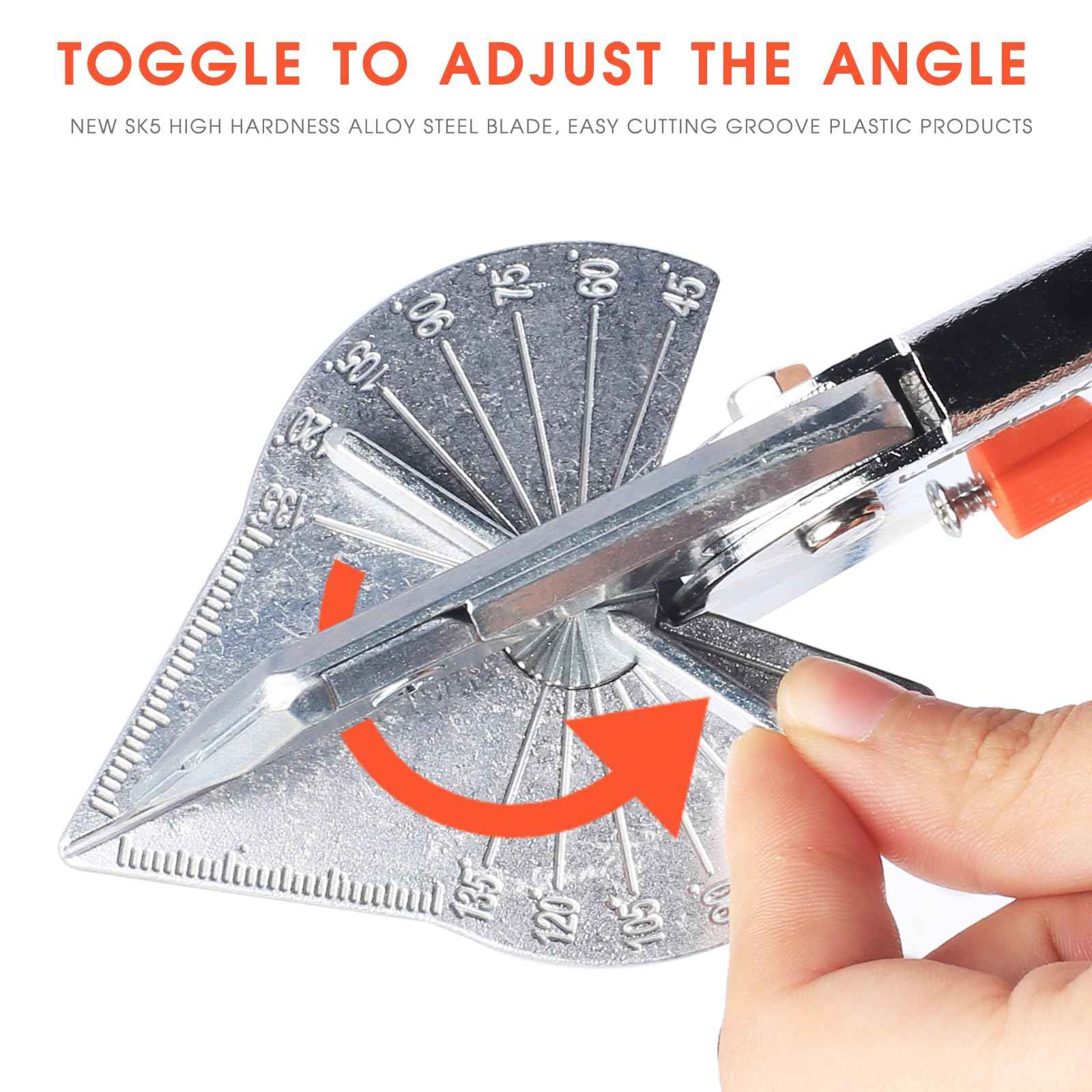 LeafLux Replaceable Blade Miter Shears Handheld, Multifunctional Trunking Shears for Angular Cutting of Moulding, Trim, and Weather Stripping, Adjustable at 45 to 135 Degrees | LFXP3102s