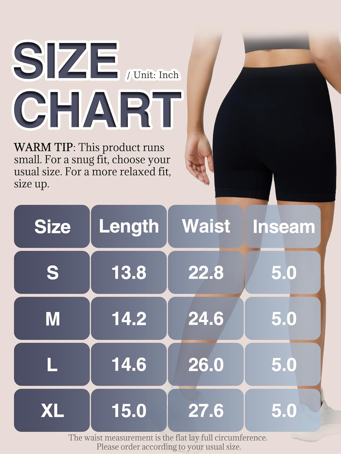 Skiennix Women's High Waist Ribbed Biker Shorts - Seamless Tummy Control Yoga Shorts for Fitness
