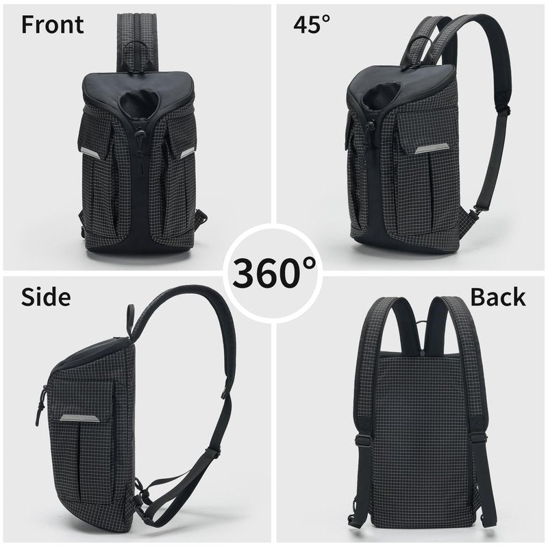 Beamyth Crossbody Sling Bag for Men & Women,Convertible Sling Backpack Shoulder Chest Bag for Daypack Travel Hiking (Black)
