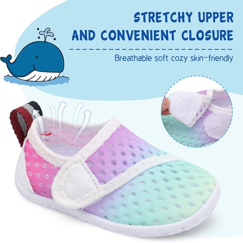 LeIsfIt Toddler Water Shoes - Breathable Quick-Dry Aqua Socks for Boys & Girls | Perfect for Beach & Pool