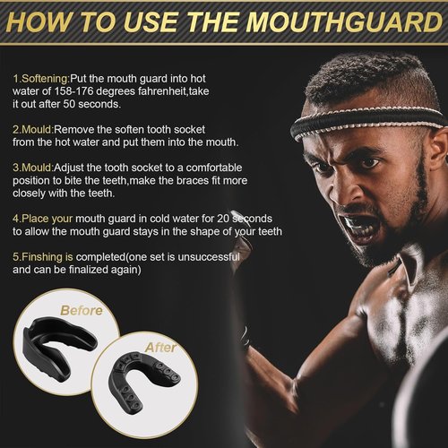 BBTO Youth Mouth Guard - 6 Pcs Set for Sports | Includes Case for Wrestling, Boxing, Basketball, Football