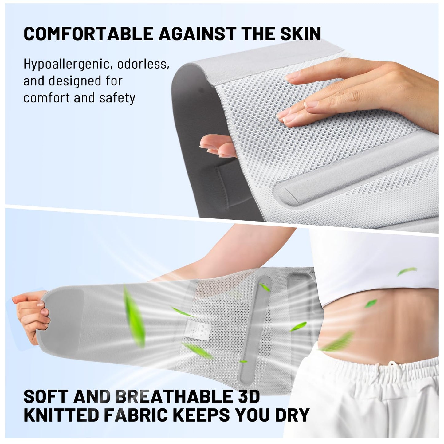 AUTOSAGE Plus Size Adjustable Back Brace-Size XXL(Belly 53.1-61.0 in), Featuring an Adjustable Triangle Support Pad,4 Steel Stays,and 1 Spring,Breathable Design,Ideal for Office and Housework.