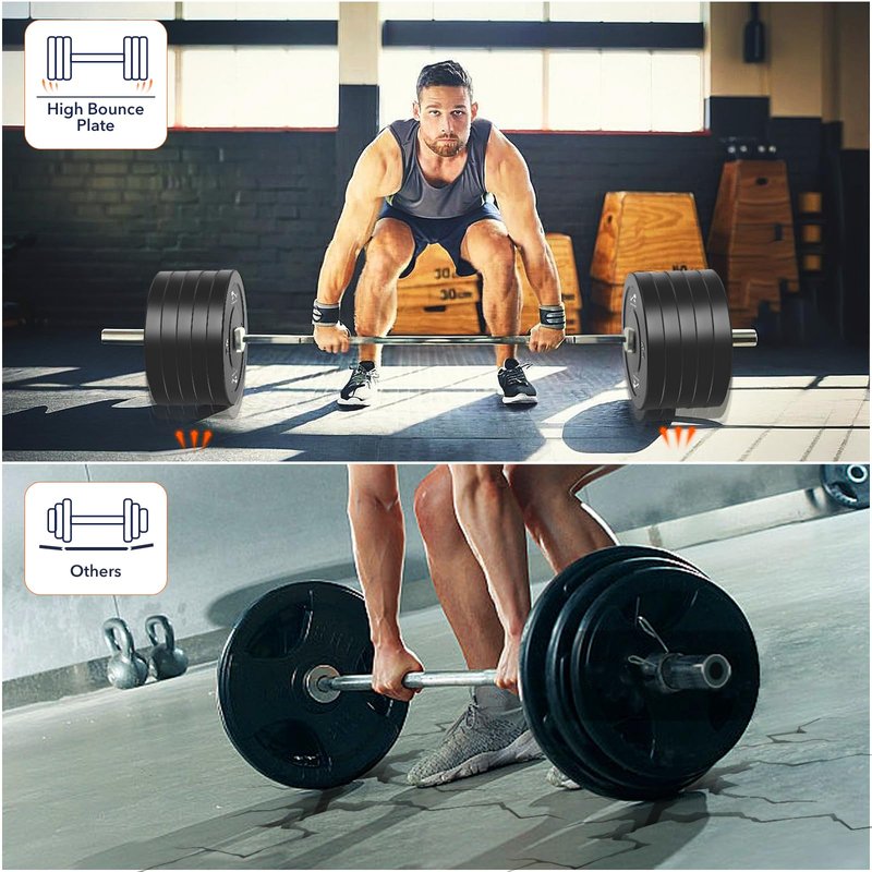 GarveeLife 30 LB Weights Bumper Plates Set,2 in Bumper Plate,Rubber Strength Training Plates for Weightlifting & Strength Training Home Gym