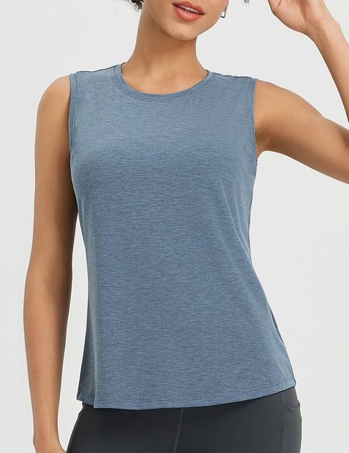 Baleaf Women's High Neck Open Back Workout Tank Top - Loose Fit Athletic Yoga Shirt