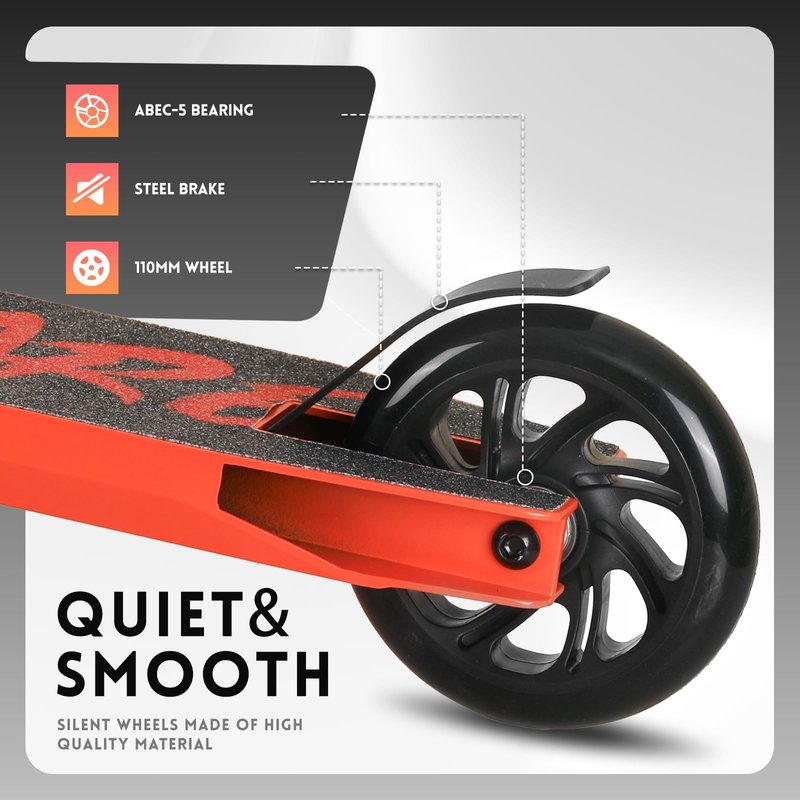 FREEDARE Pro Stunt Scooter for Kids & Teens 8 Years Old Above, Intermediate Riders, 110mm PU Wheels, Freestyle Kick Scooter for Tricks, Orange