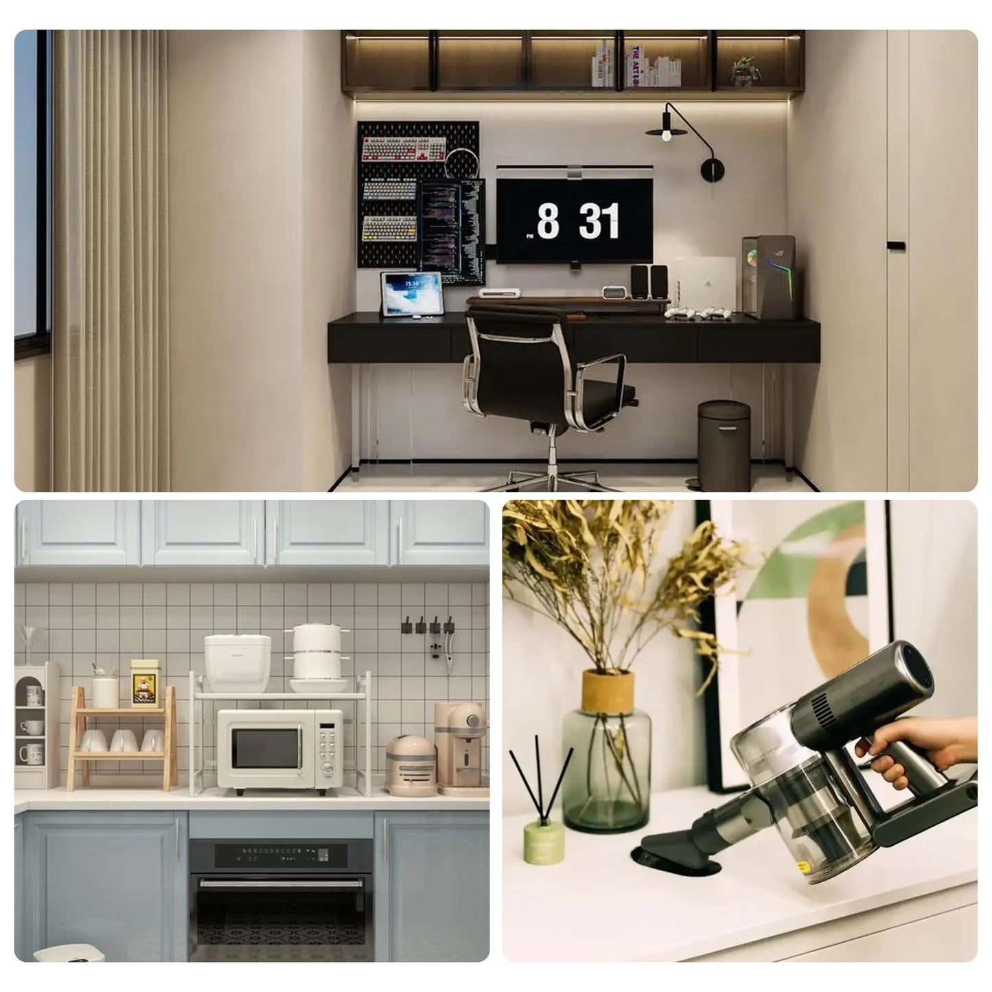 Zorky 6 ft Flat Plug Black Extension Cord，14/3 SPT-3 Heavy Duty Appliance Extension Cord-Extension Cable with 3 Prong Grounded Plug for Safety - for Appliance,Refrigerator, Space Heater