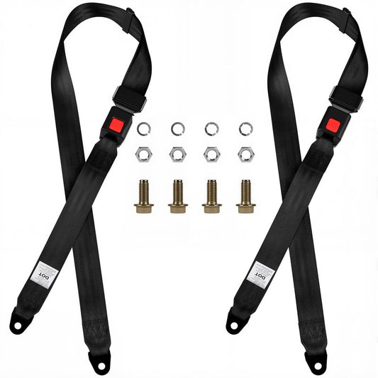 RIZINKART Universal Golf Cart Seat Belts Kit,Polyester Fabric Belt Adjustable & Lengthen Max Length 59",fit for EZGO, Club Car, Yamaha Golf cart. Easy to Install, Front and Rear Seat, 2 Sets