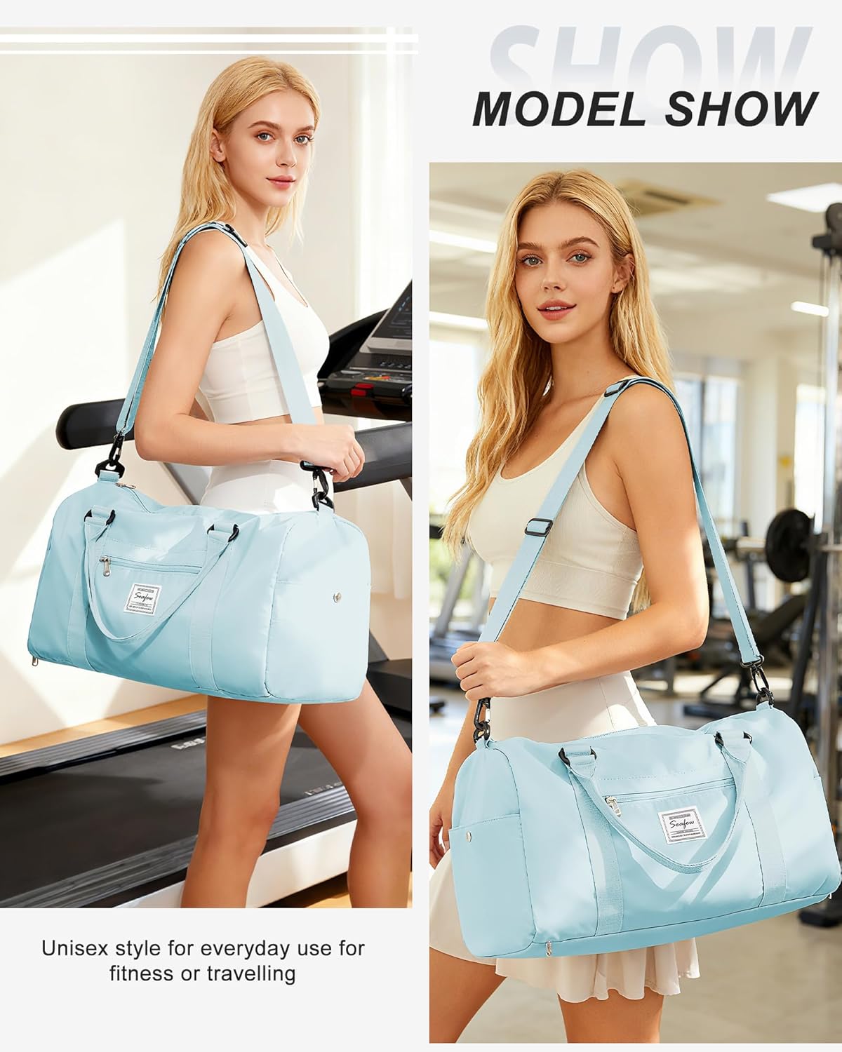 Skiennix Women's Gym Bag - Versatile Travel Duffel Tote for Weekend Getaways | Stylish & Spacious