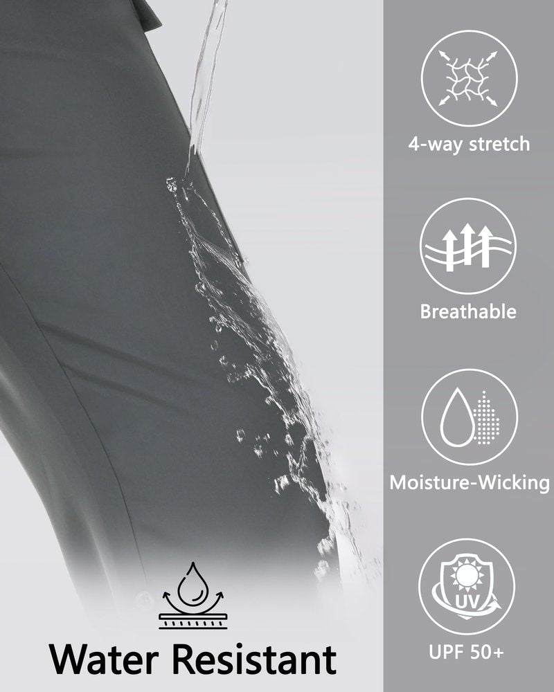 MIVEI Women's Hiking Cargo Pants Quick Dry Lightweight Water Resistant UPF 50 Travel Athletic Pants with Zipper Pockets Dark Gray