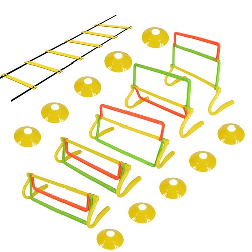TNZMART Agility Hurdles, Adjustable Training Hurdles with 4 Heights and 3 High Visibility Colors for Soccer, Agility and Fitness Training (Set of 5, Colorful)