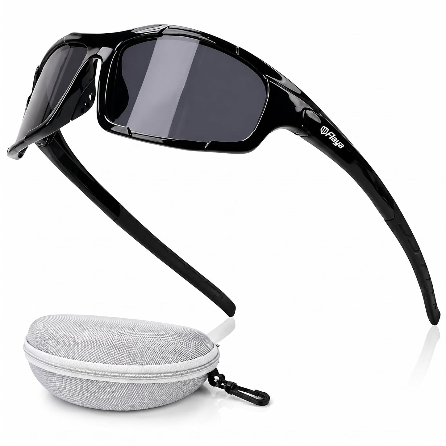 Flaya Polarized Sport Sunglasses for Men & Women｜Ideal for Golf, Fishing, Running, Cycling, Driving｜UV400 Protection, Scratch-Resistant, M-L Wraparound, Lightweight TR Frame with Rubber Nose Pads