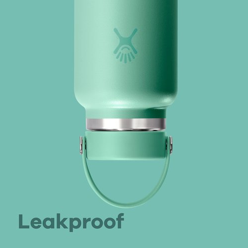 Hydro Flask Water Bottle - Insulated Stainless Steel - 32 Oz Wide Mouth Flex Lid in Mermaid Green