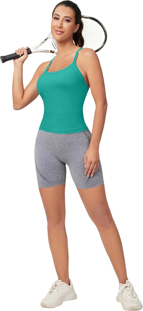 MathCat Workout Tank Tops - Sleeveless Gym Shirts with Built-In Bra for Yoga & Fitness | Seamless Design