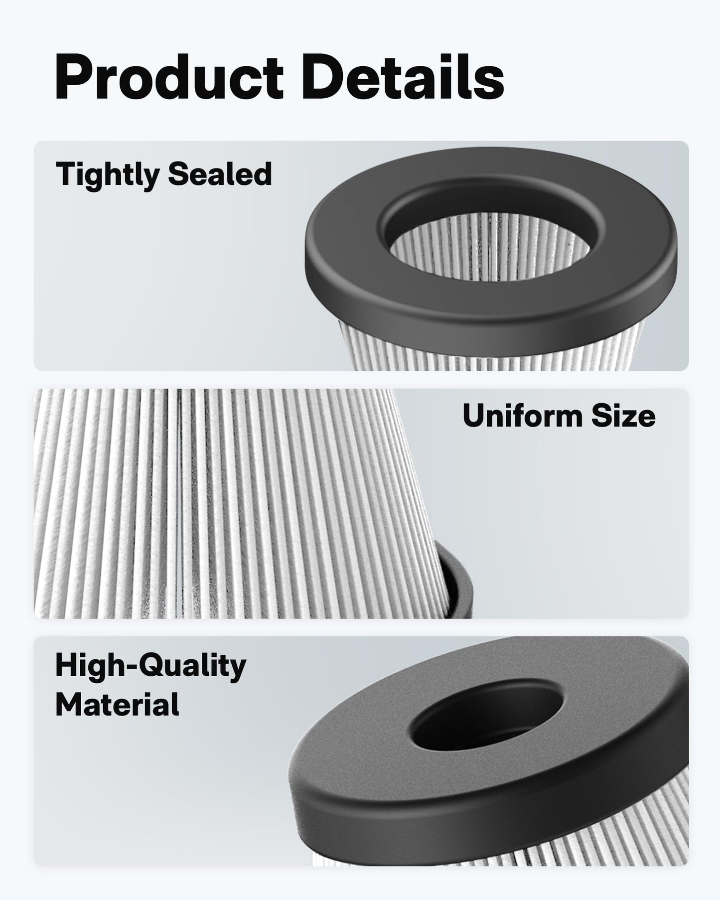 HOTO 4 PCS Filter Replacement for HOTO Compressed Air Capsule Only, Not for Autocare Air Duster