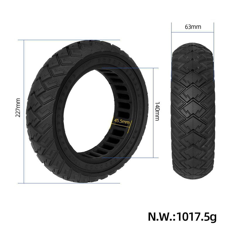 ZAITUO 9.5x2.5 9.5" Off-Road Honeycomb Tire, 9.5-inch Air Pocket Non-Pneumatic Solid Tire w/Slot 45mm Replace for NIU Kick Scooter KQi3 Pro/Max/Sport Electric Scooter Tyre Wheel Parts (Black x1)