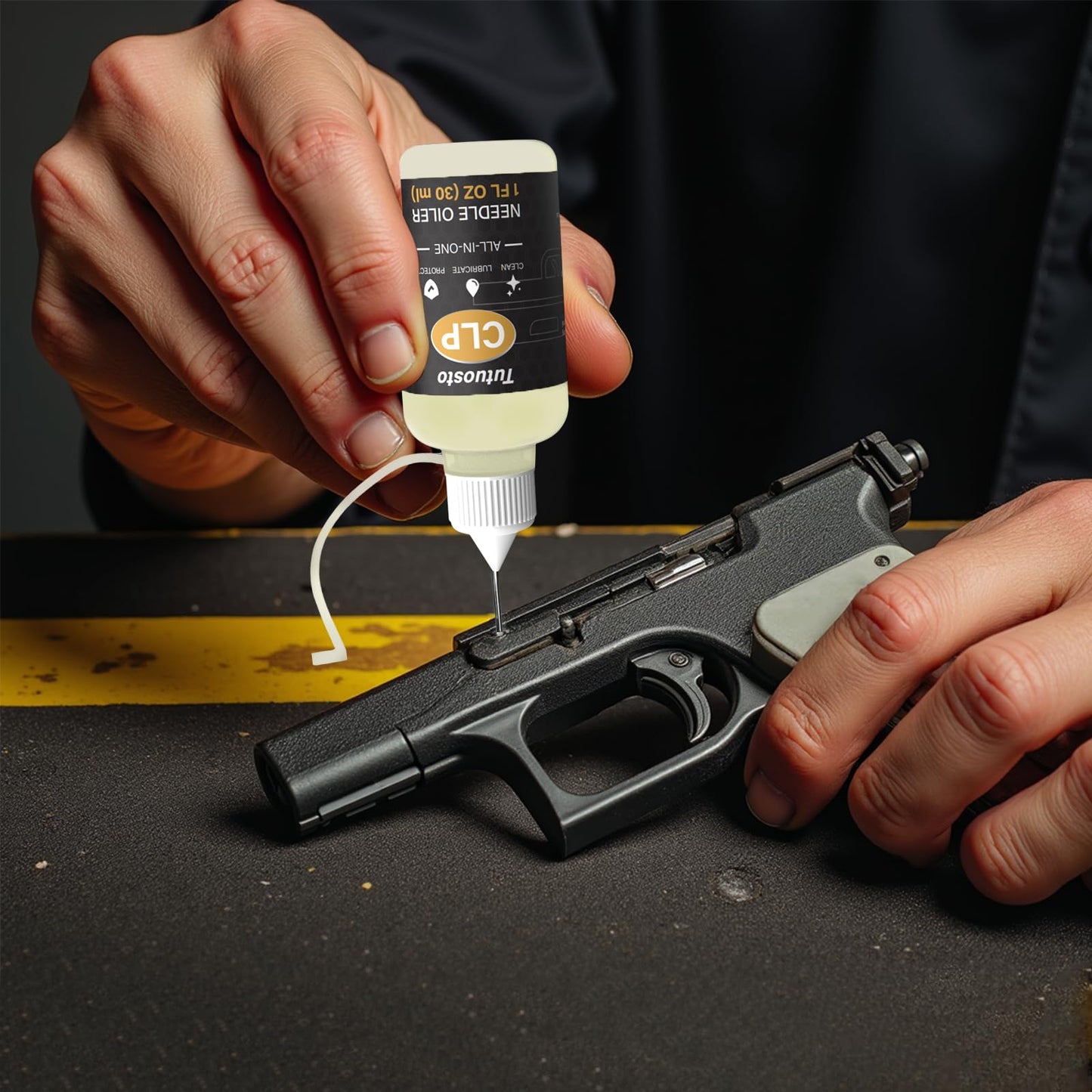 Tutuosto Gun Oil 2 oz & 1 oz Needle Oiler Gun Lubricant, Multi-Purpose Gun Oil and Cleaner – CLP Gun Oil Lubricating Kit, Cleaing, Lubricant, and Protector, Suitable for Most Types of Guns