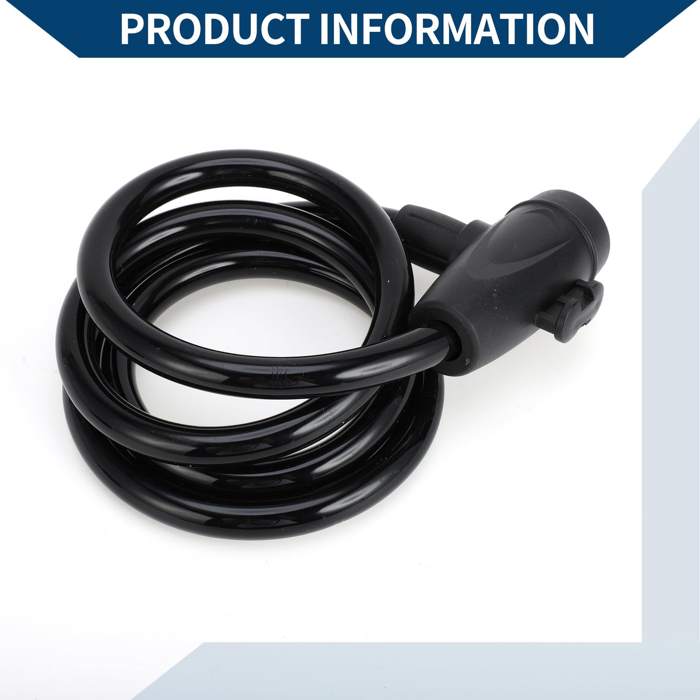 Hihaha Bicycle Lock with Lock Frame/Bicycle Padlock Cable Lock Spiral Lock for Mountain Bike Road Bike/Cable Lock ABS Metal 120cm / 1 Set Black