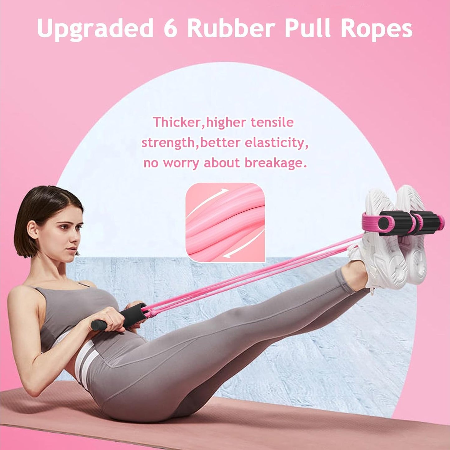 Skiennix 6-Tube Tension Rope - Multifunctional Elastic Yoga Resistance Band for Full-Body Stretching