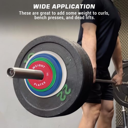 Bumper Plates,2 inch Rubber Weight Plates,1.25 LB,2.5LB 10 LB 15LB 25LB 35LB 45LB 100LB 160LB 300LB Plates For Weight Lifting Strength Training Home Gym (Single, Pair & Set) (2.5 LB Set of 2)