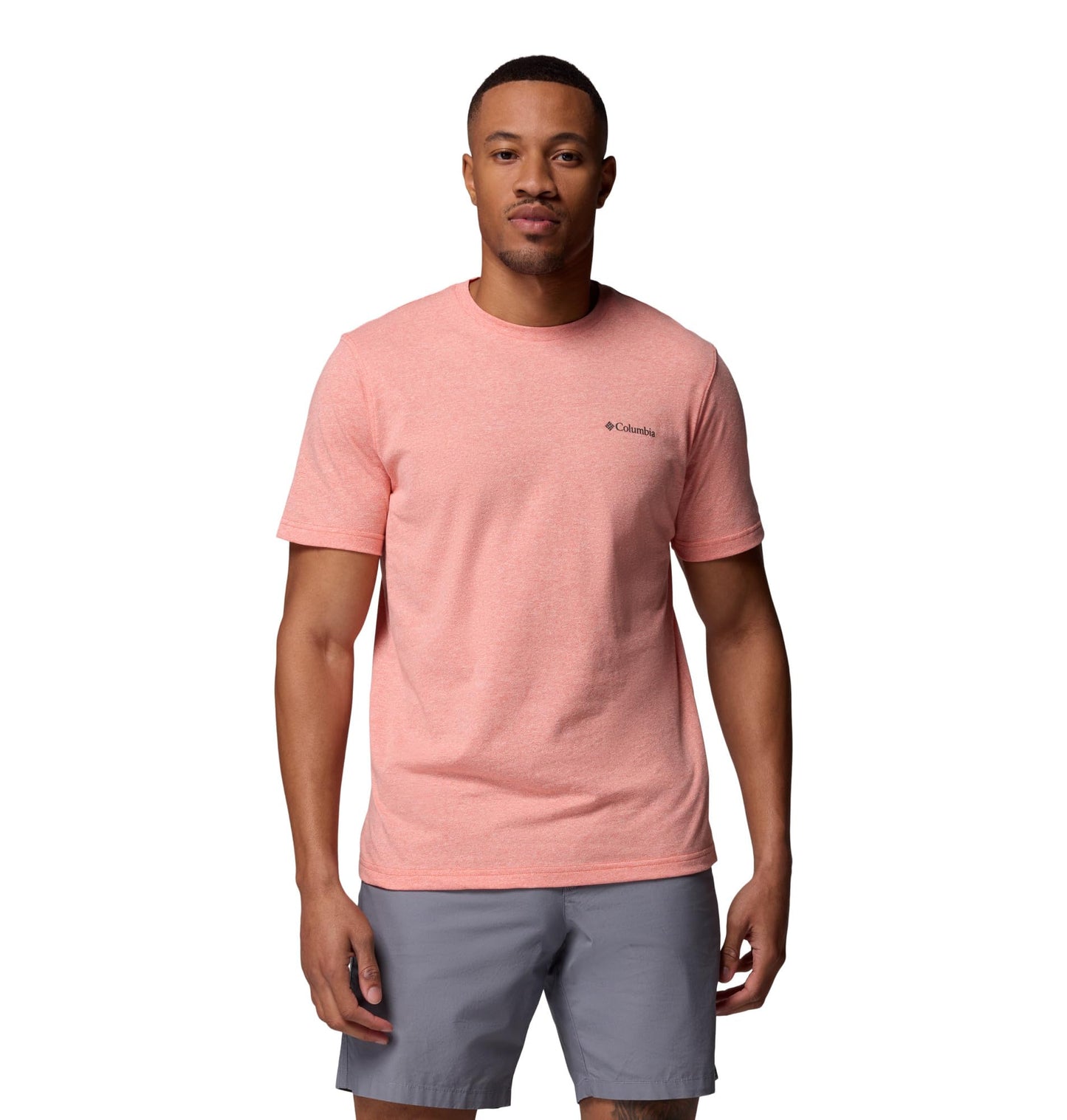 Columbia Mens Thistletown Hills Short Sleeve T-Shirt, Zing Heather, Medium