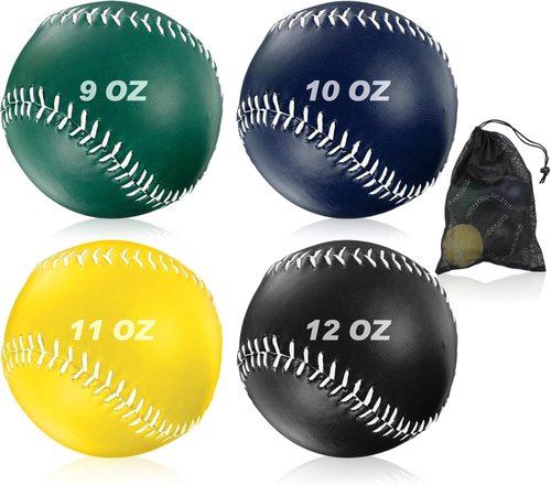 Arrowbash Weighted Softball Set - Bulk Training Softballs with Drawstring Bag for Enhanced Performance