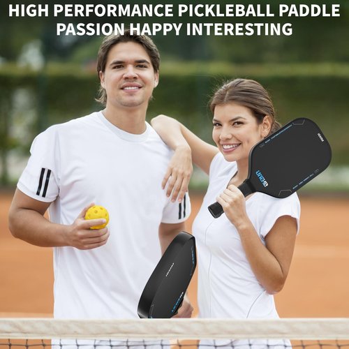 UNEHB Pickleball Paddles,16mm T700 Pickleball Racket, Thermoformed Raw Carbon Fiber Pickleball Paddle, Carbon Fiber Textured Surface (CFS),Designed for Great Spin Power and Control