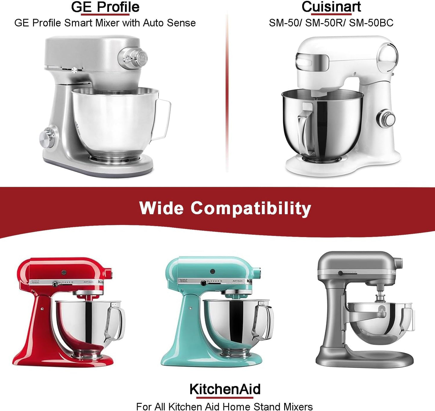 Ice Cream Maker Attachment for KitchenAid Mixer - 2 Quart Bowl for Yogurt, Sorbet & Gelato