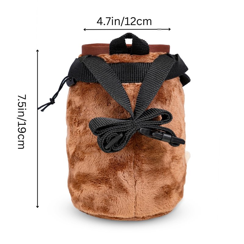 Chalk Bag for Rock Climbing - Cute Sloth Chalk Bag for Bouldering, Gym, Indoor & Outdoor Climbing with Adjustable Belt, Brush Holder & Carabiner