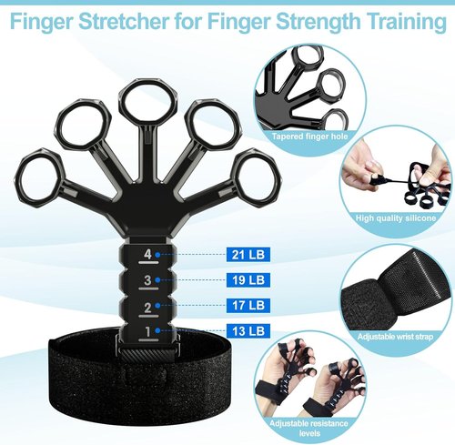 ACOTANT Grip Strength Trainer Set - 5 Pack Hand Grip Strengthener & Finger Exerciser with Carry Bag