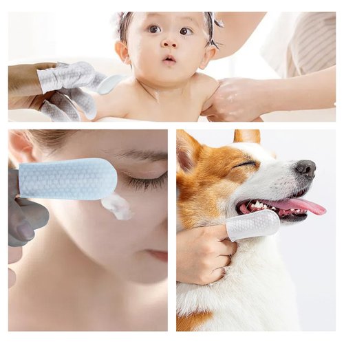 300 PCS Cotton Finger Cots, Finger Covers Protection for Finger Tips, Breathable, Sweat Resistant, and Wear-Resistant, Perfect for Work, Nails Cleaning, and Injured Fingers (White)