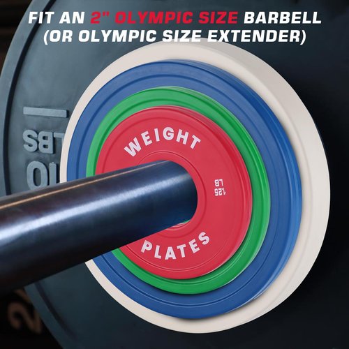 Bumper Plates,2 inch Rubber Weight Plates,1.25 LB,2.5LB 10 LB 15LB 25LB 35LB 45LB 100LB 160LB 300LB Plates For Weight Lifting Strength Training Home Gym (Single, Pair & Set) (2.5 LB Set of 2)
