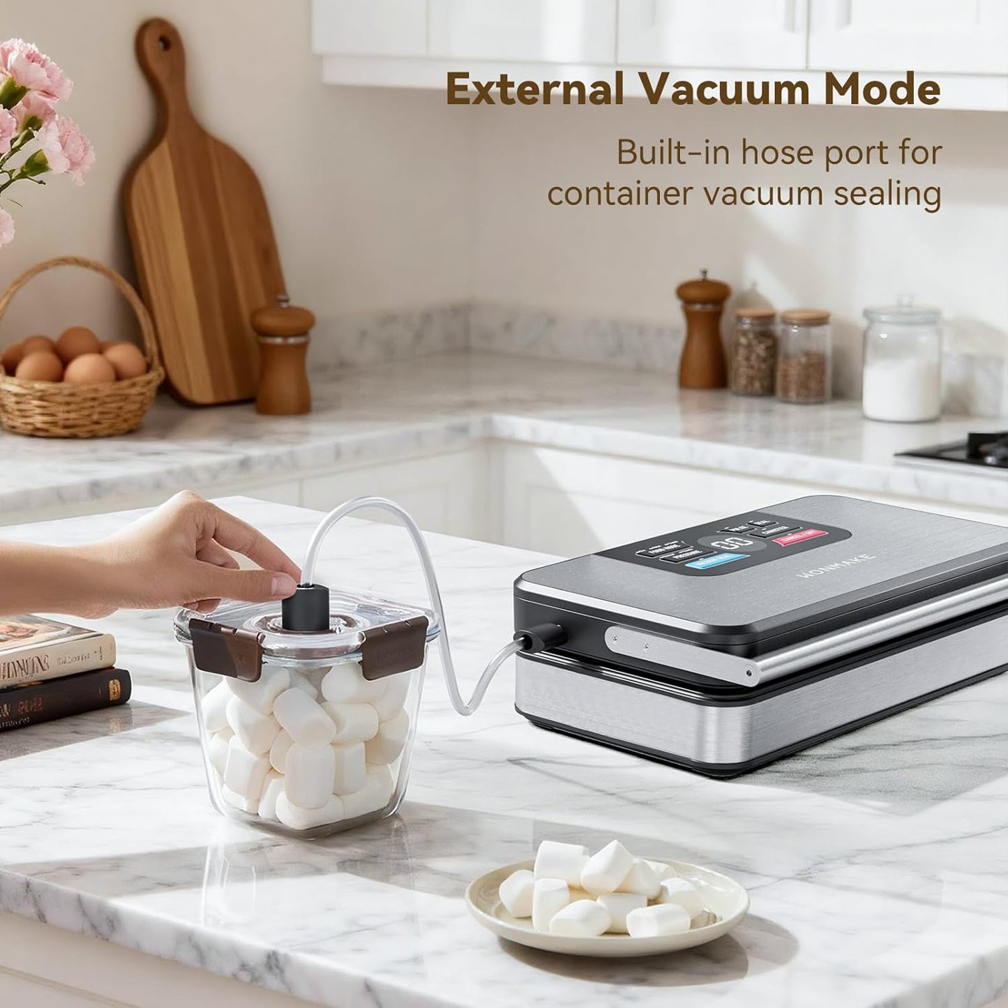 Regine Switzerland 10-in-1 Vacuum Sealer - Powerful 95kPa Food Preservation, Easy Handle & Built-in Cutter