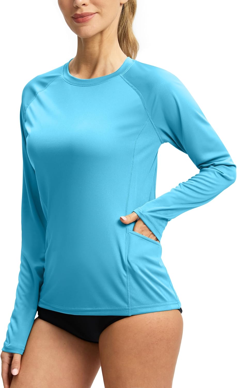Viodia Women's Rash Guard - UPF 50+ UV Protection Long Sleeve Shirt | Quick Dry Hiking & Swim Top with Pockets