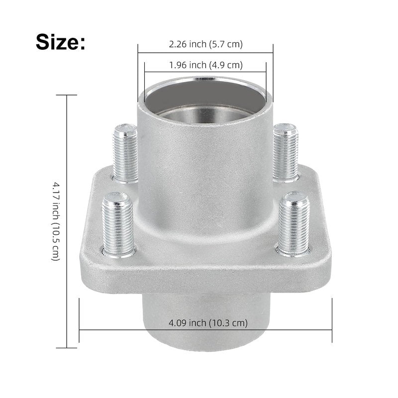 Roykaw Golf Cart Wheel Hub Assembly Compatible with EZGO TXT, Medalist, Marathon, ST 350 & Workhorse w/DCS 1979-2001.5, OEM# 12992-G1, 14926-G1, 17477-G1, 19058-G2, 19932-G1