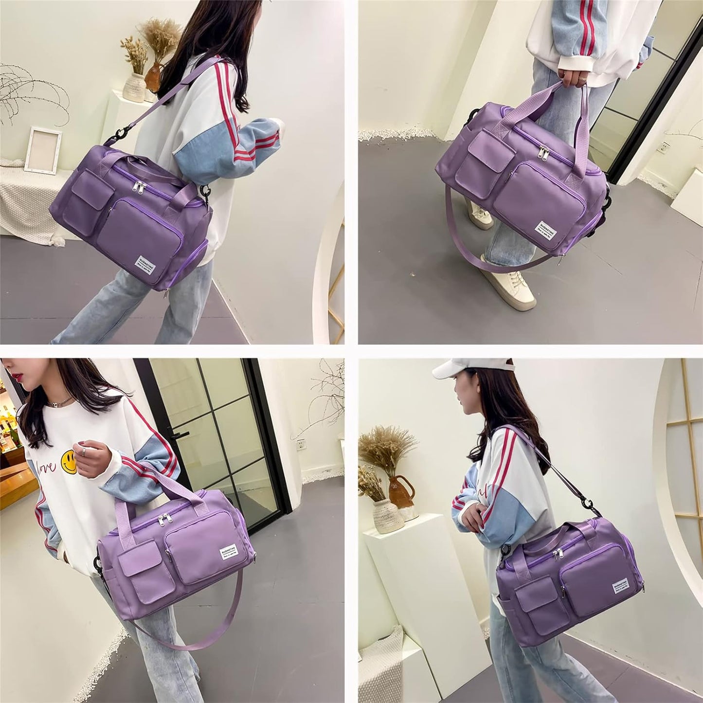 Skiennix Small Gym Bag - Women's Travel Duffle with Shoe Compartment | Perfect for Weekend Getaways