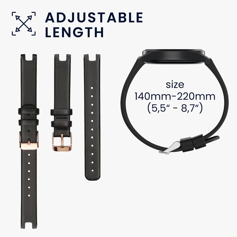 kwmobile Real Leather Watch Strap Compatible with Garmin Lily Sport - Fitness Tracker Replacement Sports Wristband with Clasp